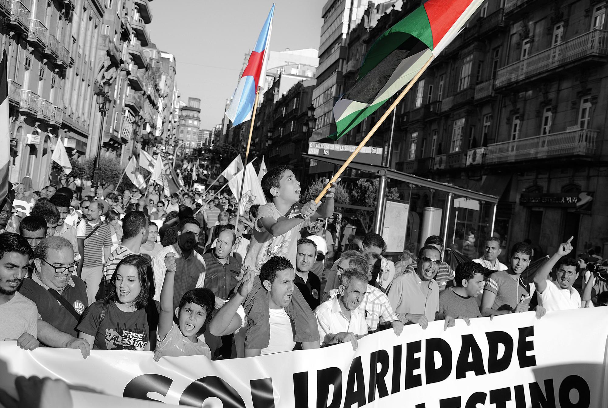 Solidariedade co pobo palestino e contra o xenocidio en Gaza, Vigo 2014.